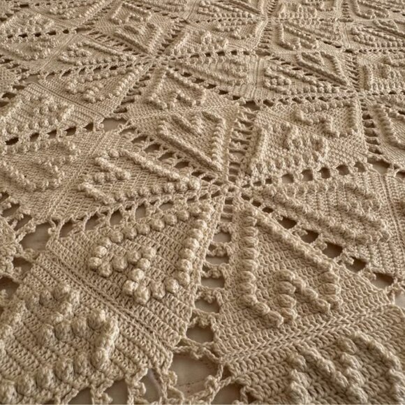 1800’s Double Crochet Queen Sized Blanket / Throw - AVAILABLE